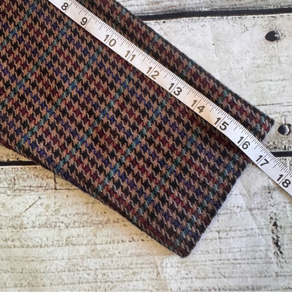 Vintage Tweed Houndstooth Blazer Shawl Collar Wool Feel Medium - Picture 14 of 16